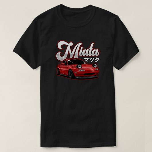 Miata MX-5 NA赤TシャツエッセンシャルTシャツ Tシャツ (デザイン正面)