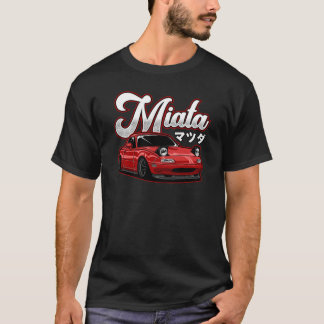 Miata MX-5 NA赤TシャツエッセンシャルTシャツ Tシャツ