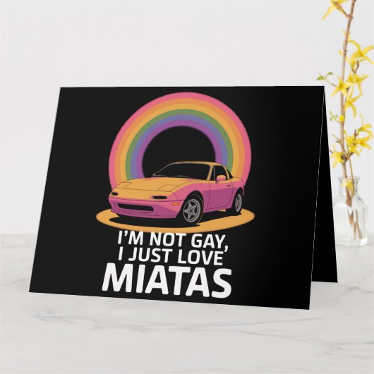 Miatas LGBT Rainbowが大好きなゲイではない カード (黄色い花)