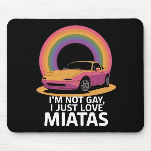 Miatas LGBT Rainbowが大好きなゲイではない マウスパッド (正面)