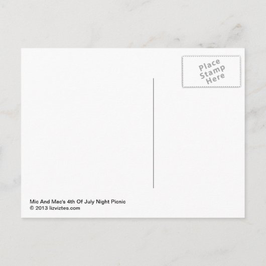 MicとMacの7月の夜のピクニックはがき ポストカード (裏面)