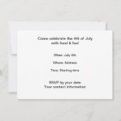 Mic及びMacのPicnic/BBQの7月4日の招待状 招待状 (裏面)