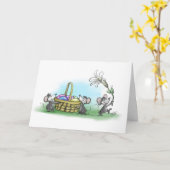 Mic、MacおよびMoeのハッピーイースター カード (黄色い花)