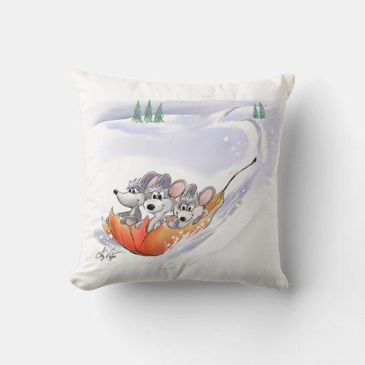 Mic, Mac And Moeのウィンタートリプルピロー クッション (正面)