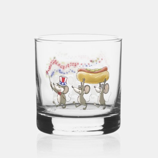 Mic, Mac & Moe の楽しい7月4日 ウイスキーグラス (正面)