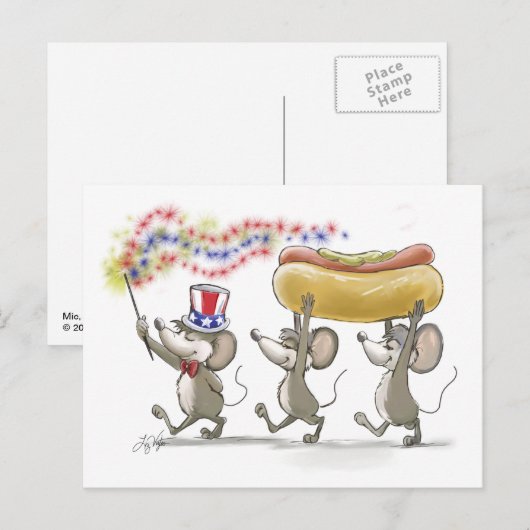 Mic, Mac & Moe の 4th of July ポストカード (正面/裏面)