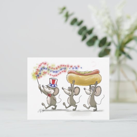 Mic, Mac & Moe の 4th of July ポストカード (スタンド正面)