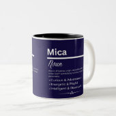 Mica, Girl Personalized Name Definition Mug ツートーンマグカップ (正面右)
