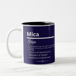 Mica, Girl Personalized Name Definition Mug ツートーンマグカップ