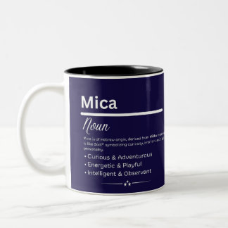 Mica, Girl Personalized Name Definition Mug ツートーンマグカップ
