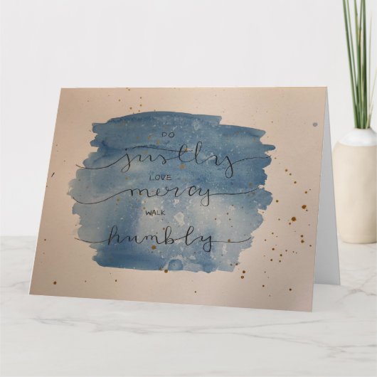 Micahの6:8の水彩画カード-中ブランク カード (正面)