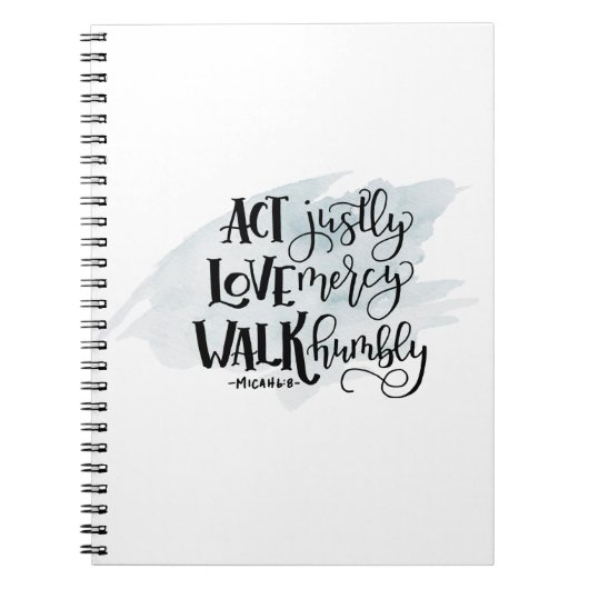 Micah 6:8スパイラルノート ノートブック (正面)