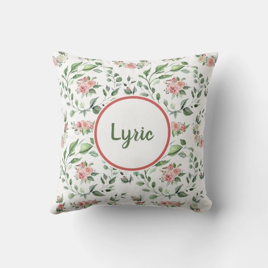 Micah 6:8フローラ水パーソナライズされた色 クッション (裏面)