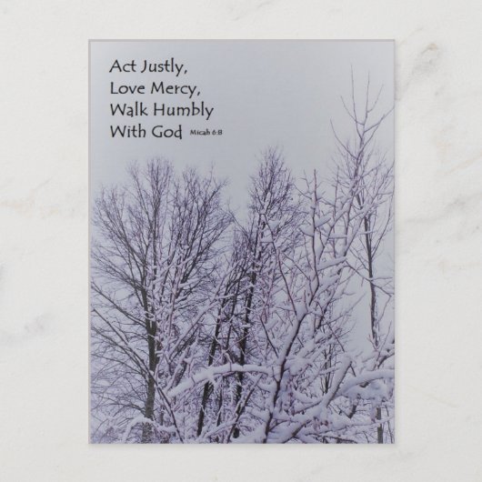 Micah 6:8聖なる書物、 経典ポストカード ポストカード (正面)