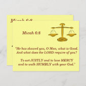Micah 6 8聖なる書物、 経典メモリカード ポストカード (正面/裏面)