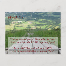 Micah 6 8聖なる書物、 経典メモリカード ポストカード