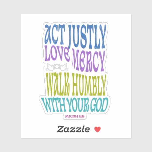 Micah 6:8 Colorful Scripture Vinyl シール (シート)