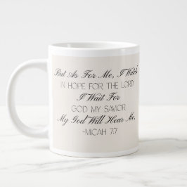 Micah 7:7 Hope Bible Verse Mug  ジャンボコーヒーマグカップ