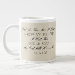 Micah 7:7 Hope Bible Verse Mug  ジャンボコーヒーマグカップ