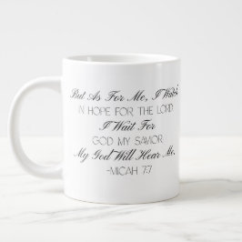 Micah 7:7 Hope Bible Verse Mug  ジャンボコーヒーマグカップ