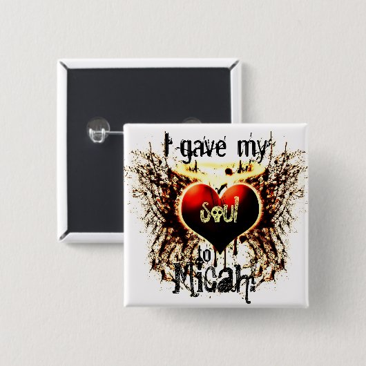 Micah Iはボタンに私のハートを与えました 缶バッジ (正面&裏面)