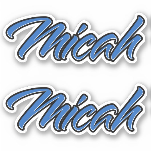 Micah Name blue Aufkleber Sticker Stickerset シール (正面)