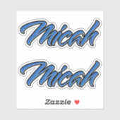 Micah Name blue Aufkleber Sticker Stickerset シール (シート)