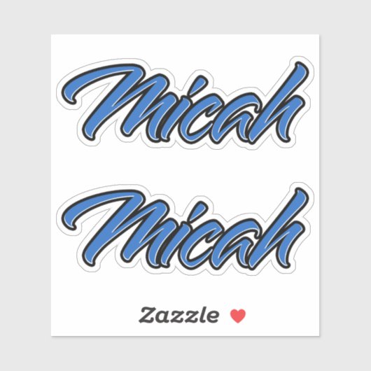 Micah Name blue Aufkleber Sticker Stickerset シール (シート)