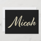 Micah Name white gold Handwriting Karte カード (正面)