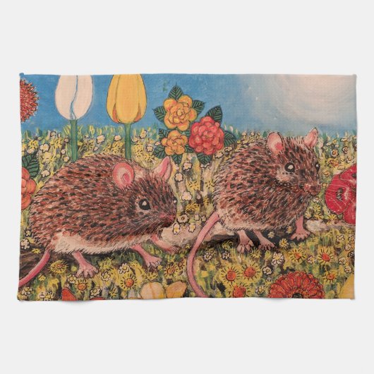 Mice and Flowers Kitchen Towels キッチンタオル (横)