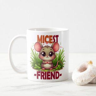 Micest Friendパンおもしろいかわいいベビーマウスの漫画 コーヒーマグカップ