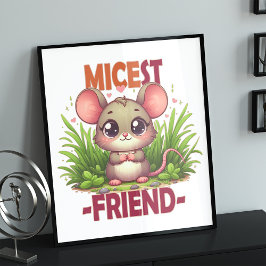 Micest Friendパンおもしろいかわいいベビーマウスの漫画 フォトプリント