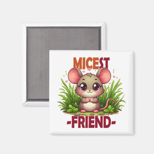 Micest Friendパンおもしろいかわいいベビーマウスの漫画 マグネット