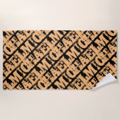 MichaelまたはYour Nameまたは文字パターンタイポグラフィ ビーチタオル (正面)