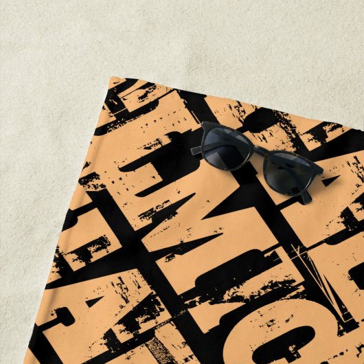 MichaelまたはYour Nameまたは文字パターンタイポグラフィ ビーチタオル (インサイチュ)