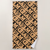 MichaelまたはYour Nameまたは文字パターンタイポグラフィ ビーチタオル (正面)