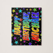 「MICHAEL」名、おもしろい「ハッピーバースデー」 ジグソーパズル (縦)