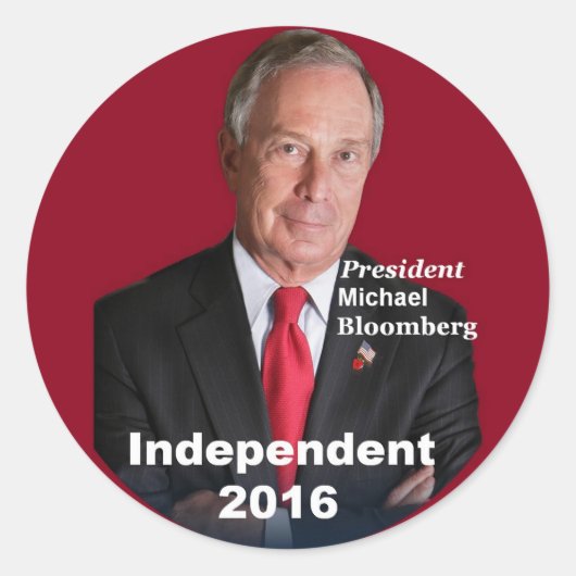 Michael BLOOMBERG 2016シール ラウンドシール (正面)