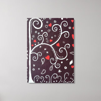 Michael Dooleyによるハート付きツリー キャンバスプリント