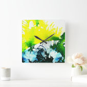 Michael Moffaによる多彩色#2A スクエア壁時計 (ホーム)