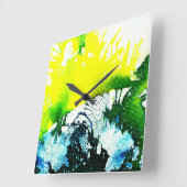 Michael Moffaによる多彩色#2A スクエア壁時計 (傾斜)