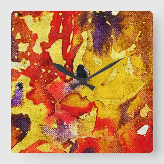 Michael Moffaによる多彩色#3 スクエア壁時計 (正面)
