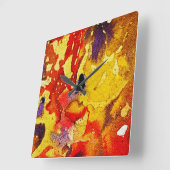 Michael Moffaによる多彩色#3 スクエア壁時計 (傾斜)
