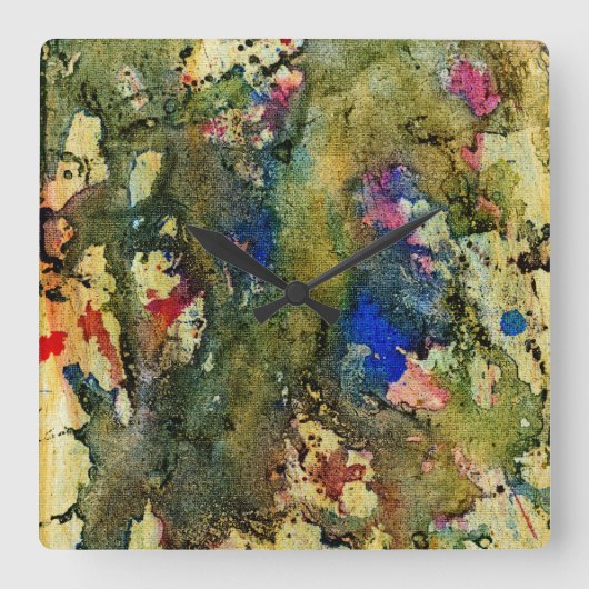 Michael Moffaによる多彩色#6 スクエア壁時計 (正面)