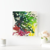 Michael Moffaによる多色論者#4 スクエア壁時計 (ホーム)