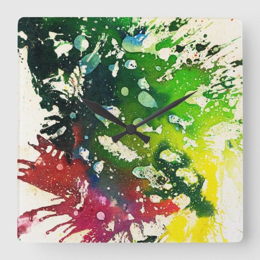 Michael Moffaによる多色論者#4 スクエア壁時計 (正面)