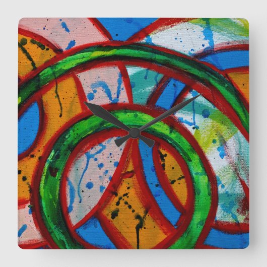 Michael Moffaによる構成#20B スクエア壁時計 (正面)