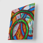 Michael Moffaによる構成#20B スクエア壁時計 (傾斜)