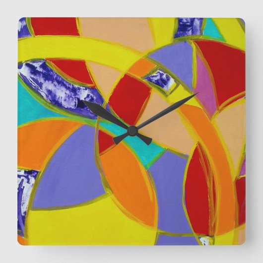 Michael Moffaによる構成#5 スクエア壁時計 (正面)