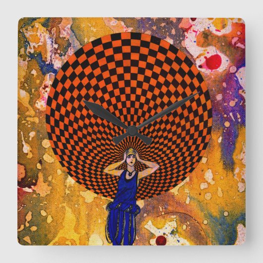 Michael Moffaによる混乱 スクエア壁時計 (正面)